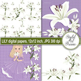 Lily printable scrapbook paper