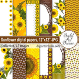 Sunflower digital papers