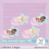 Baby mermaid clipart