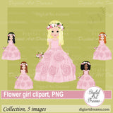 Rose flower girl clipart