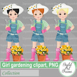 Planting flowers clipart