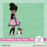 Girl corgi clipart