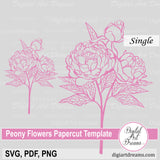 Peony SVG cut file for Cricut and Silhouette
