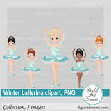 Winter ballerina clipart