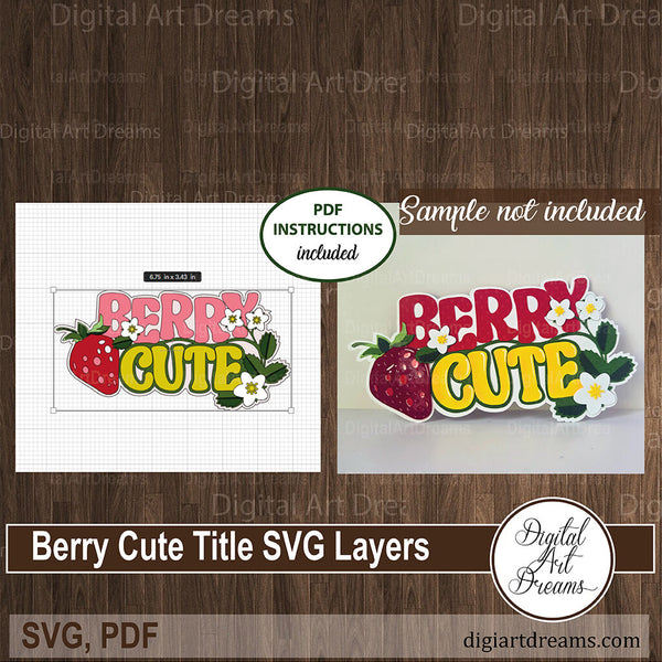 Berry Cute scrapbook title SVG