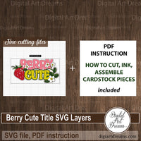 Berry Cute scrapbook titles SVG