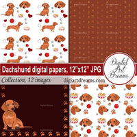 Dachshund digital scrapbook paper