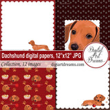 Dachshund scrapbooking paper