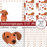 Dachshund 12x12 scrapbook paper