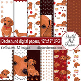 Dachshund 12x12 scrapbook paper