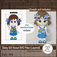Daisy Girl Scout SVG Files with PDF instructions for scrapbook embellishments (die cuts)