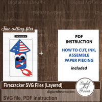Firecracker 4th of July scrapbook SVG embellishment for paper crafting