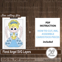 Floral angel SVG layers