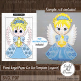 Floral angel embellishment SVG