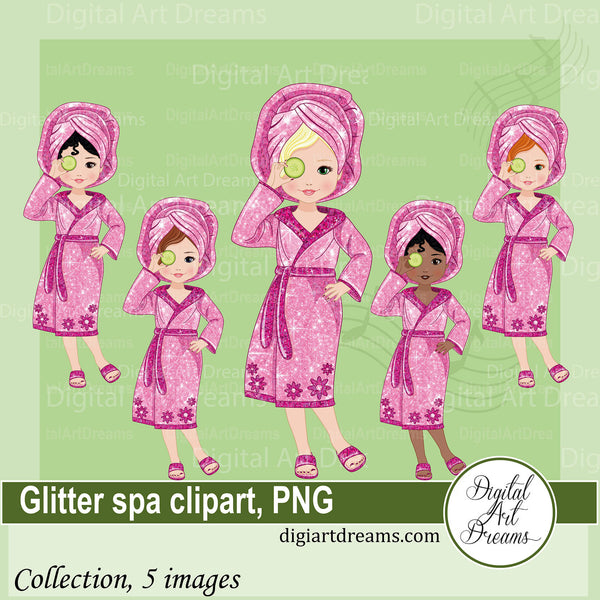 Spa clipart glitter pink