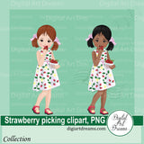 Girl with strawberries clipartimages