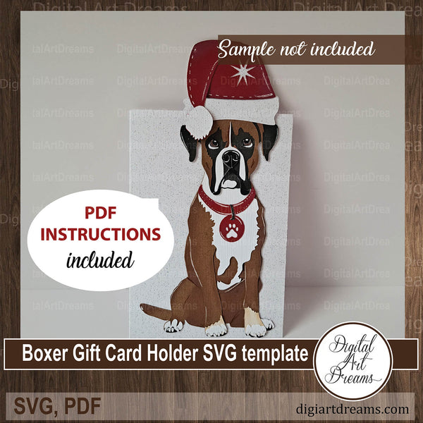 Christmas boxer gift card holder SVG