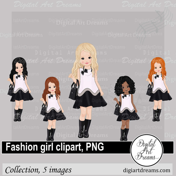 Black and white dress clipart