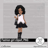 African American girl black and white dress clipart illustrations