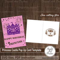 Pop up cardboard castle card template