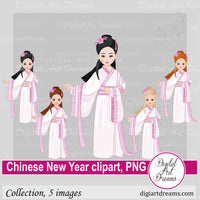 Chinese New Year girl clipart