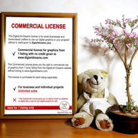 Commercial License 1 listing unlimited sales clipart