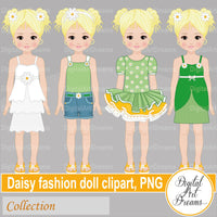 Daisy dress up doll clipart
