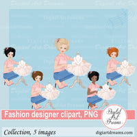 Fashion designer for kids clipart png woman