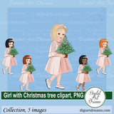 Girl Christmas clipart