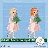 Christmas girl clip art