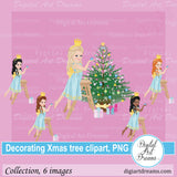 Decorating Christmas tree clipart