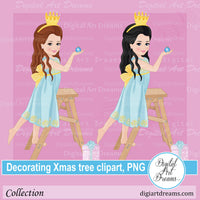 Decorated Christmas tree clipart