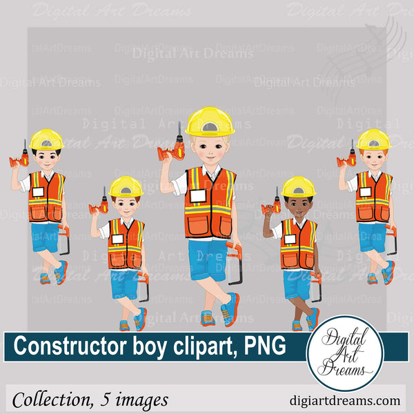Boy constructor clipart PNG