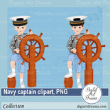 Cute captain boy clipart PNG images