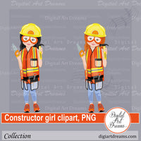 Construction workers clipart little girls png