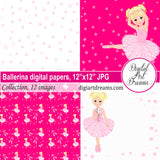 Blonde ballerina 12x12 digital papers