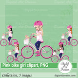 Girl on a bike clipart png images