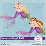 Mermaid flower clipart