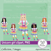 Unicorn girl clipart png images