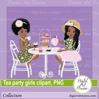 Tea party African American girls png