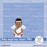 African American baby boy angel