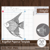 Angelfish silhouette tropical fish SVG