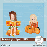 Autumn girl illustration