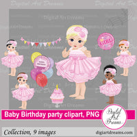 Baby birthday celebration clipart