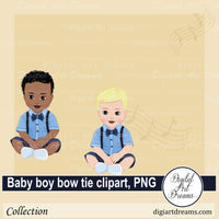 African American baby boy bow tie clipart png