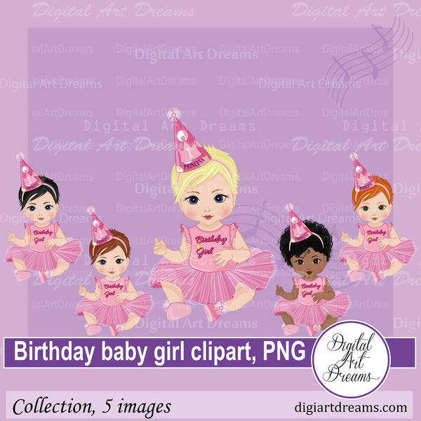 Happy Birthday baby girl clipart