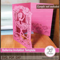 Tri-fold ballerina invitation template