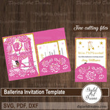 Ballerina invitation SVG template