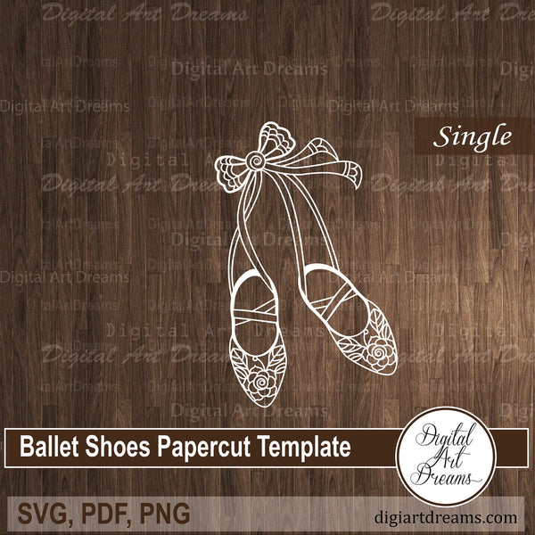 Ballet Shoes SVG Template