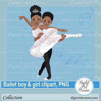 African ballet couple boy and girl clipart